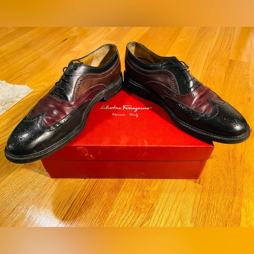 Ferragamo Farnese shoes. Men’s size 10. Comes with original box and shoe covers.